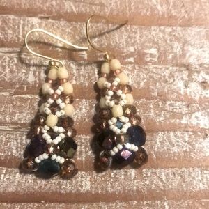 Crystal and Bead Boho Chandelier Earrings
